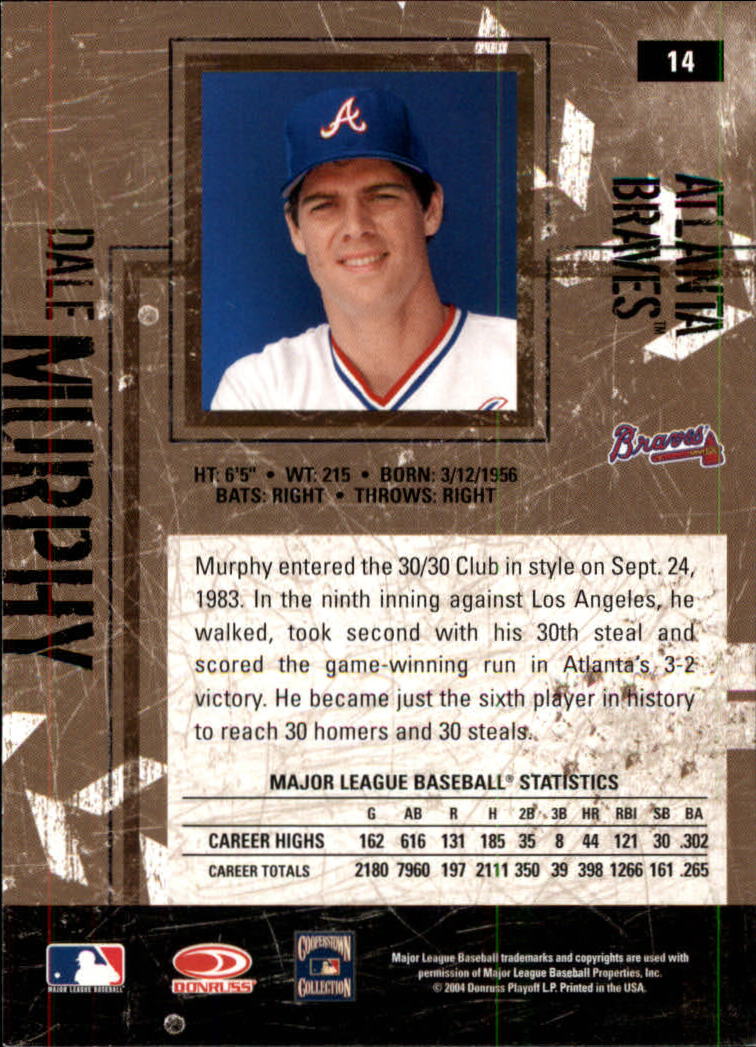 2004 Leather and Lumber #14 Dale Murphy back image