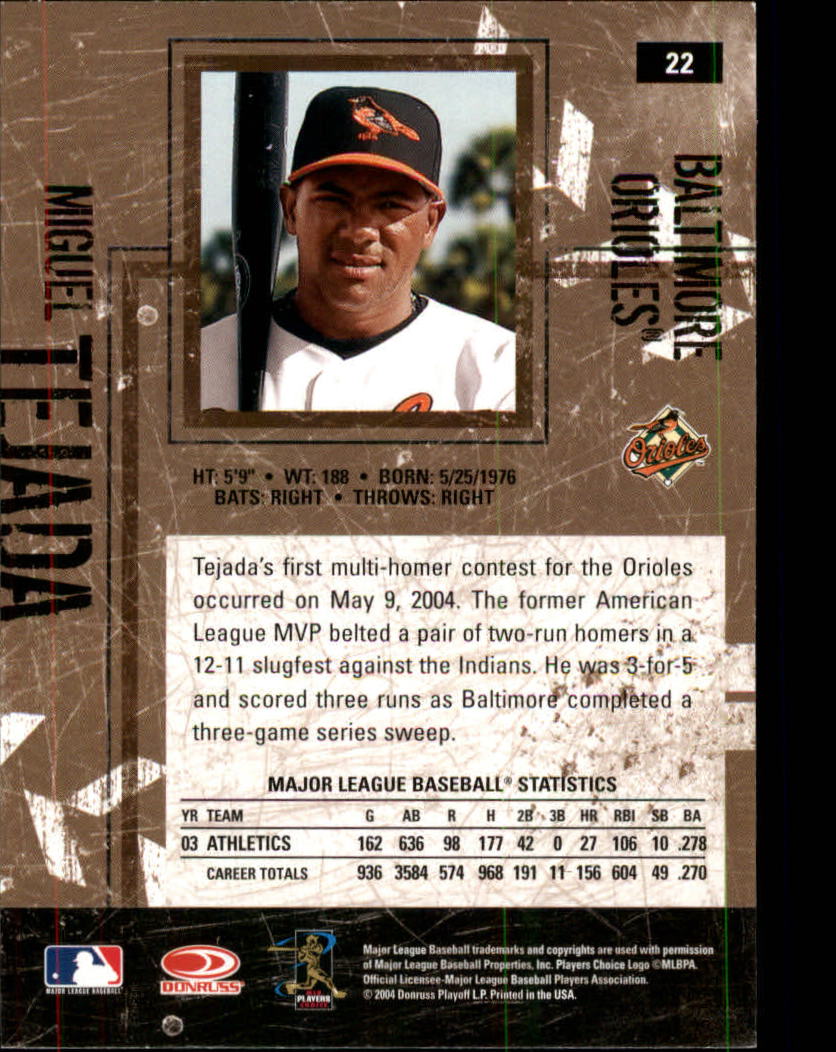 2004 Leather and Lumber #22 Miguel Tejada back image