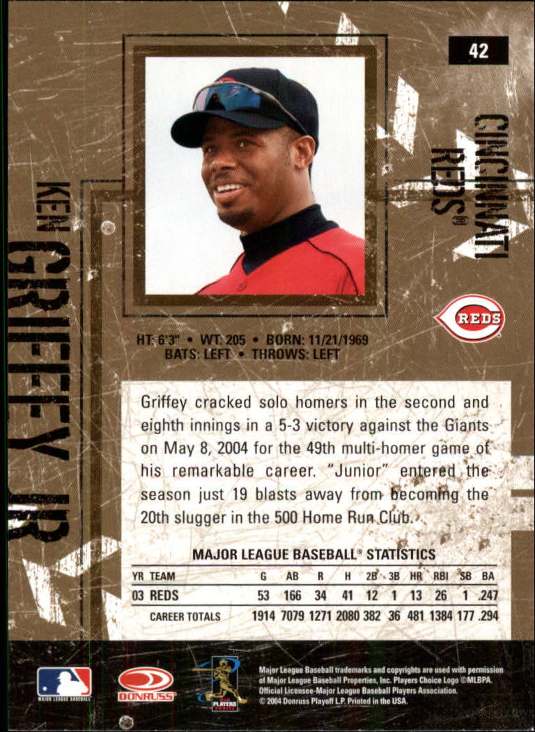 2004 Leather and Lumber #42 Ken Griffey Jr. back image