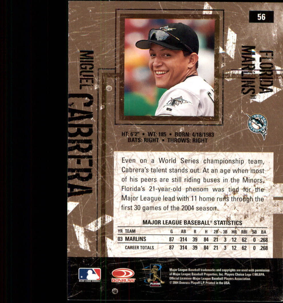 2004 Leather and Lumber #56 Miguel Cabrera back image