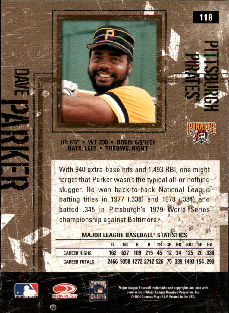 2004 Leather and Lumber #118 Dave Parker back image