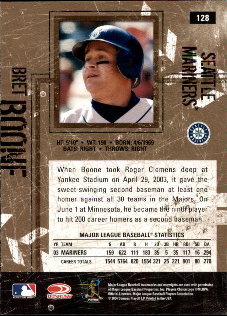 2004 Leather and Lumber #128 Bret Boone back image