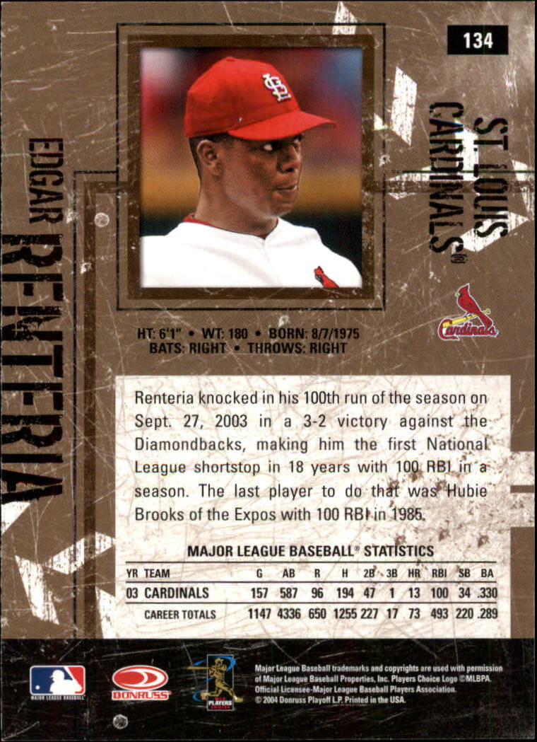 2004 Leather and Lumber #134 Edgar Renteria back image