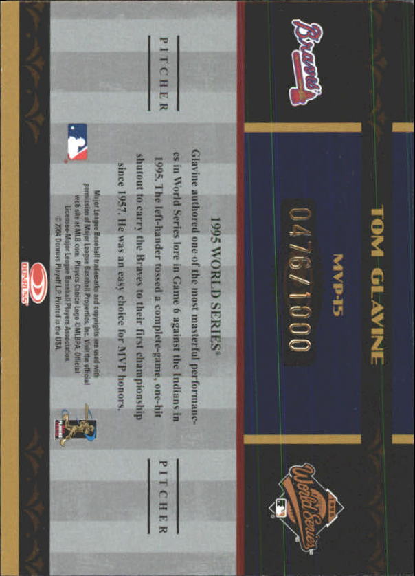 2004 Donruss World Series MVP #15 Tom Glavine back image