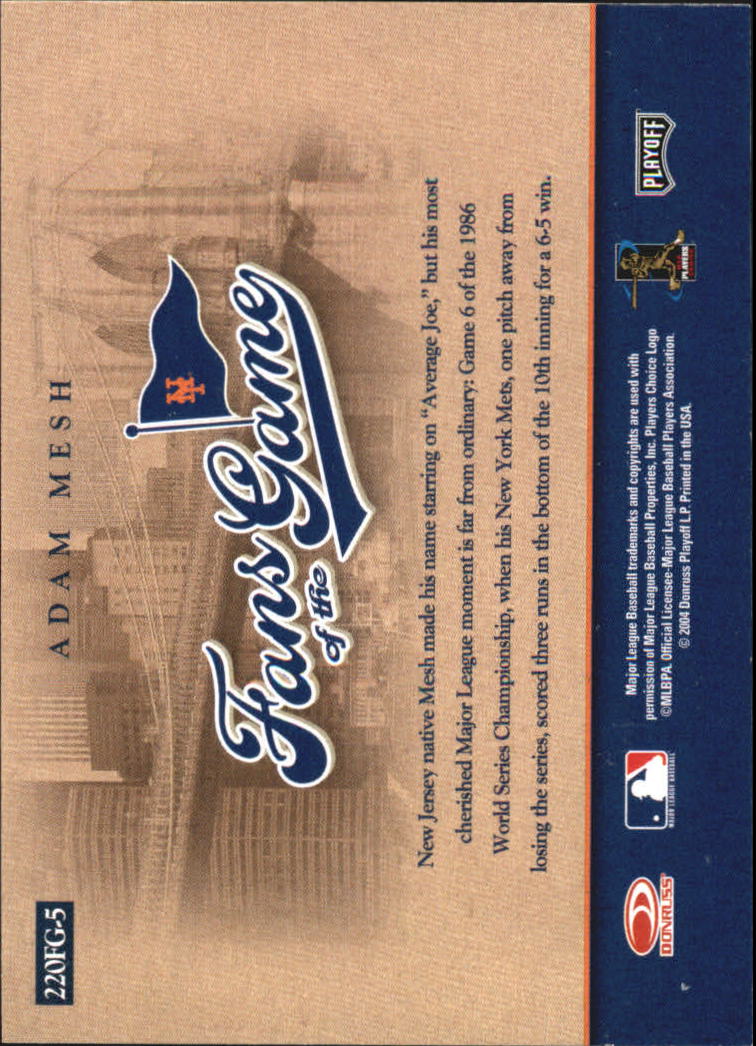 2004 Studio Fans of the Game #220 Adam Mesh back image