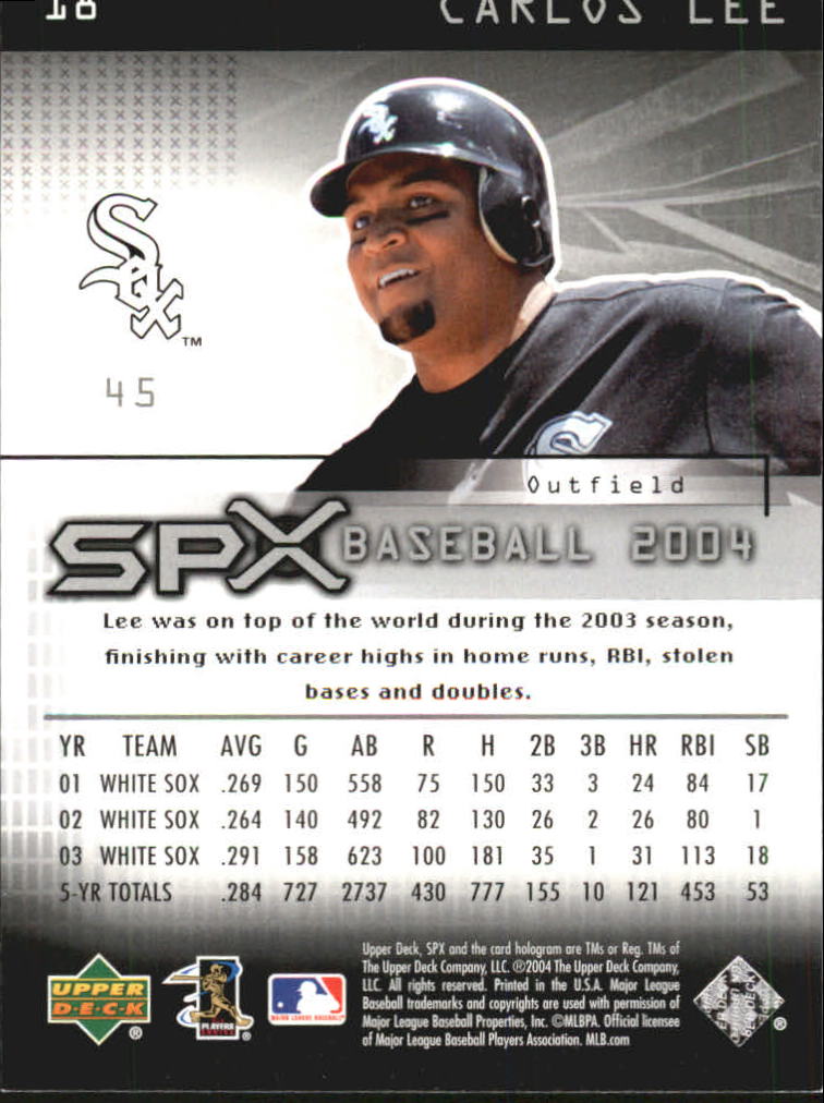 2004 SPx #18 Carlos Lee back image