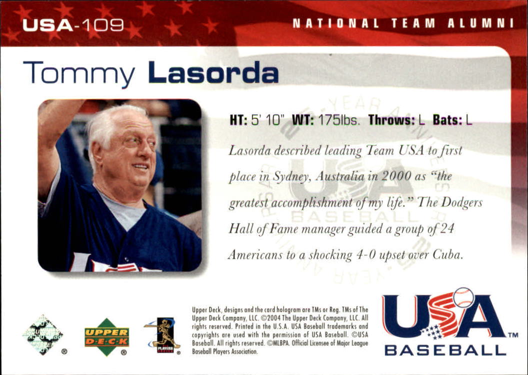 2004 USA Baseball 25th Anniversary #109 Tommy Lasorda back image