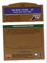 2004 SkyBox LE Gold Proof #156 Delmon Young PR back image