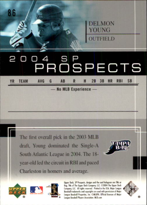 2004 SP Prospects #86 Delmon Young back image