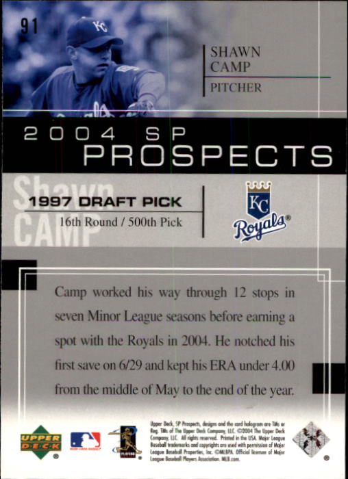 2004 SP Prospects #91 Shawn Camp RC back image