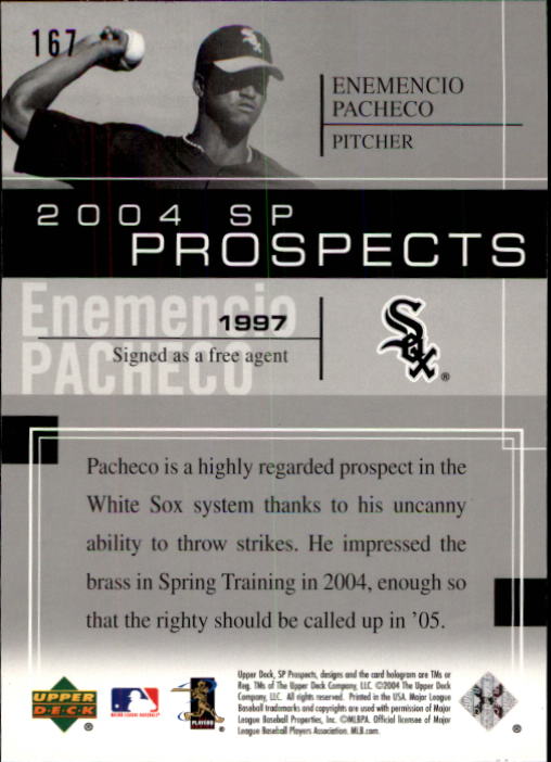 2004 SP Prospects #167 Enemencio Pacheco RC back image