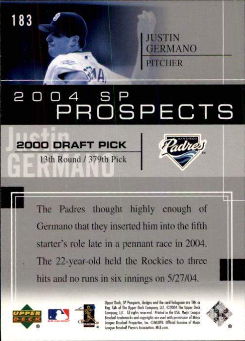 2004 SP Prospects - #201 Jermaine Brock (RC)