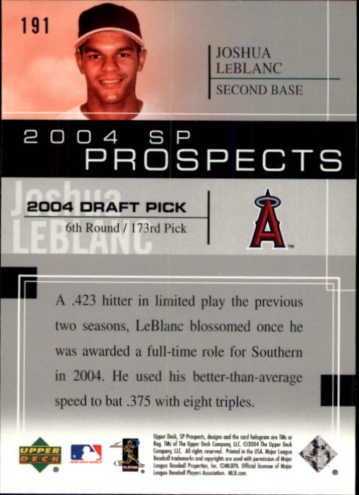 2004 SP Prospects - #201 Jermaine Brock (RC)