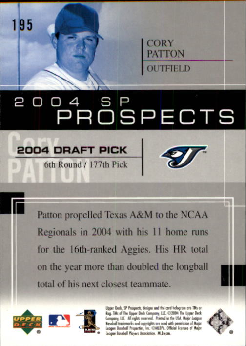 2004 SP Prospects - #201 Jermaine Brock (RC)