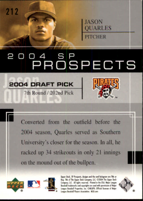 2004 SP Prospects - #201 Jermaine Brock (RC)