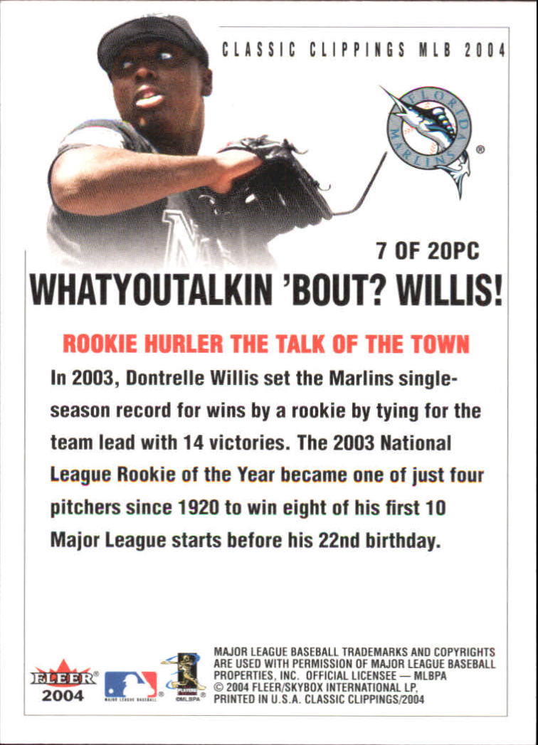 2004 Classic Clippings Press Clippings #7 Dontrelle Willis back image
