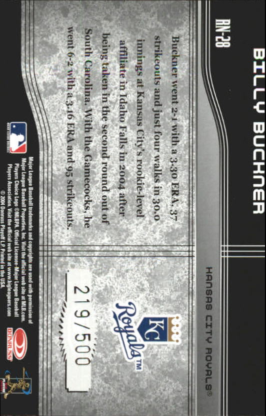 2004 Donruss Elite Extra Edition Round Numbers #28 Billy Buckner back image