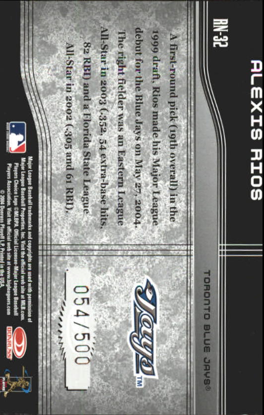 2004 Donruss Elite Extra Edition Round Numbers #32 Alexis Rios back image