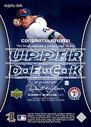 2004 SP Game Used Patch All-Star #AR Alex Rodriguez back image