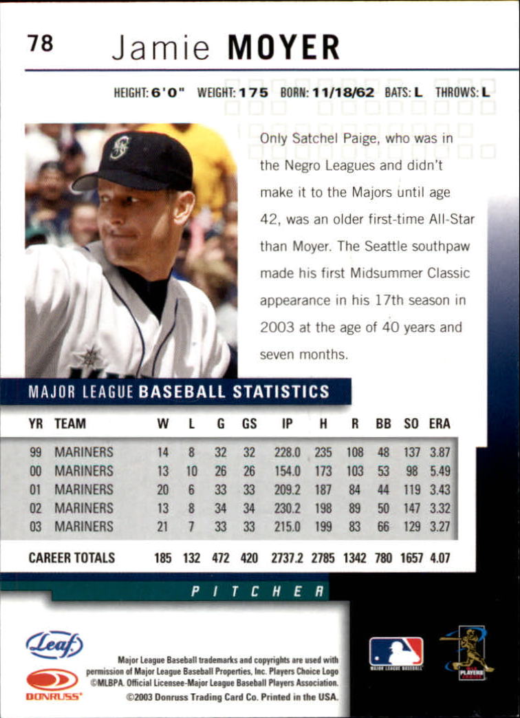 2004 Leaf Baseball "Main Set" Cards #1 to #150 - Picture 155 of 299