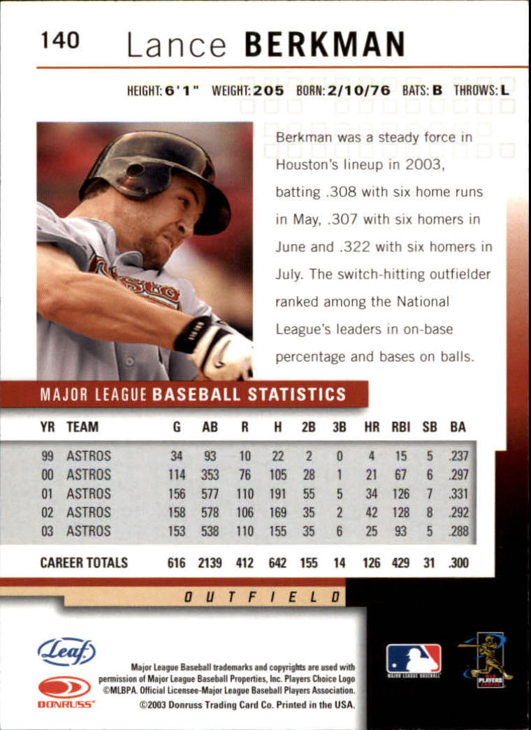 2004 Leaf Baseball "Main Set" Cards #1 to #150 - Picture 279 of 299