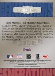 2004 Throwback Threads Generations #15 Mathews/Murphy/Chipper back image