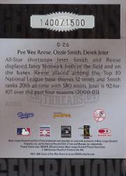 2004 Throwback Threads Generations #26 Reese/Ozzie/Jeter back image