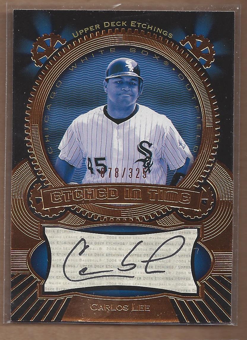 2004 Upper Deck Etchings Etched in Time Autograph Black #CS Carlos Lee/325