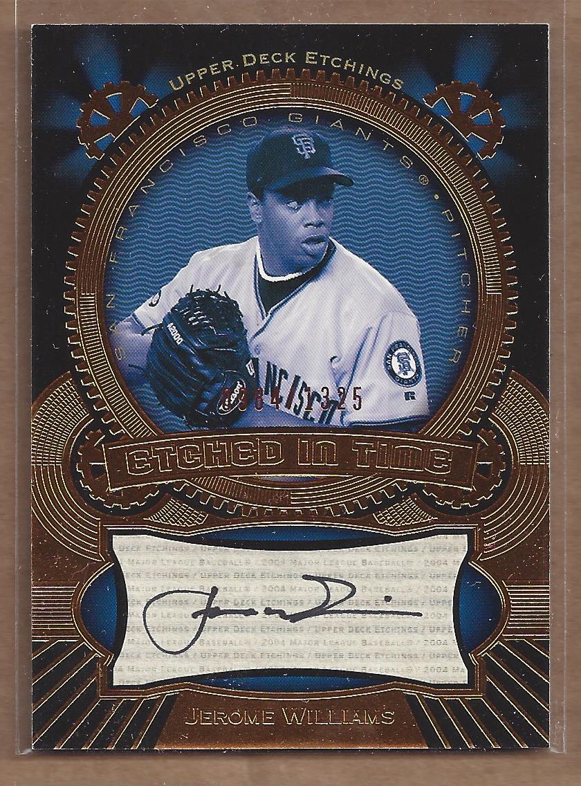 2004 Upper Deck Etchings Etched in Time Autograph Black #JW Jerome Williams/1325