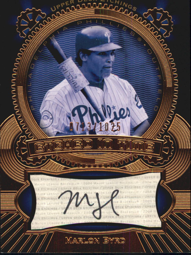 2004 Upper Deck Etchings Etched in Time Autograph Black #MB Marlon Byrd/1025