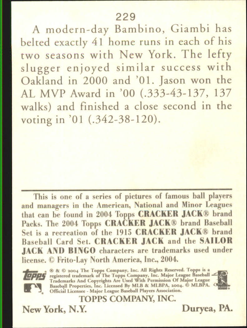A1976- 2004 Topps Cracker Jack BB Card #s 1-237 -You Pick- 15+ FREE US SHIP - Picture 369 of 377