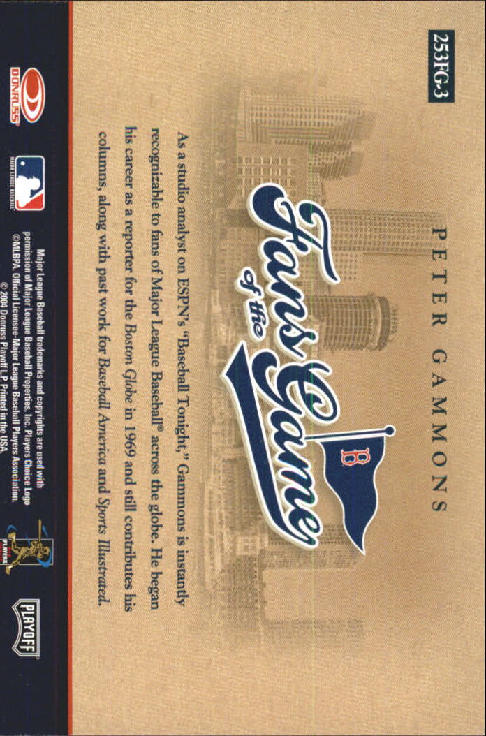 2004 Playoff Honors Baseball "Fans of the Game" Insert Cards - Bild 7 von 11