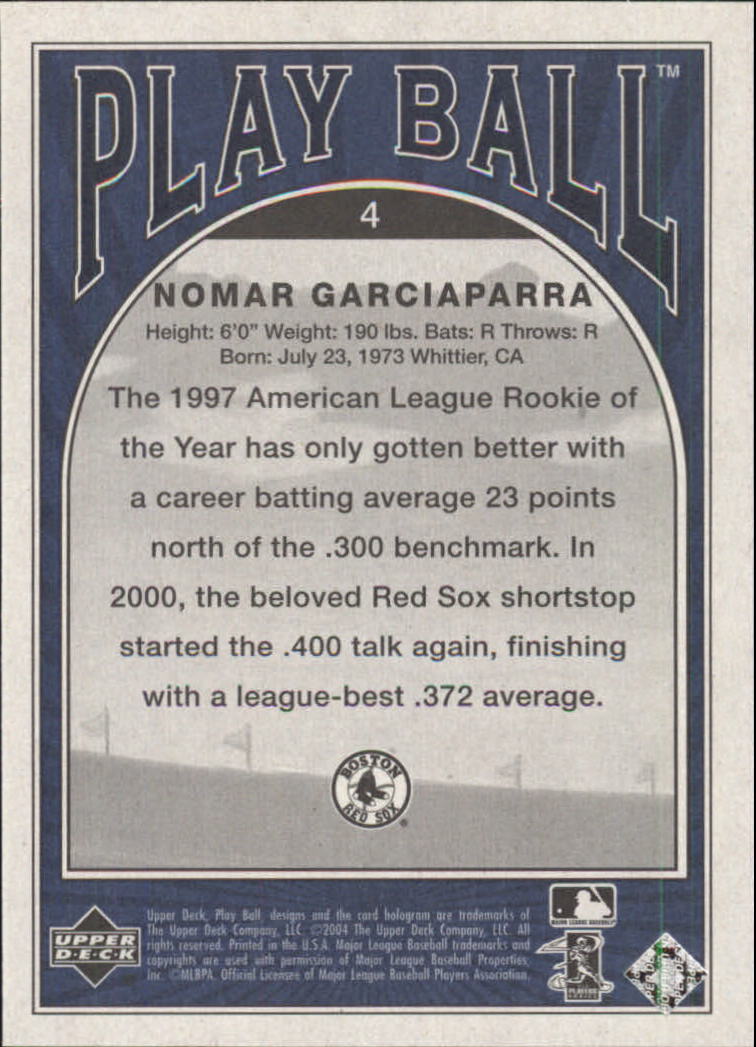 2004 Upper Deck Play Ball Blue #4 Nomar Garciaparra back image