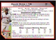 2004 Bowman #17 David Ortiz back image