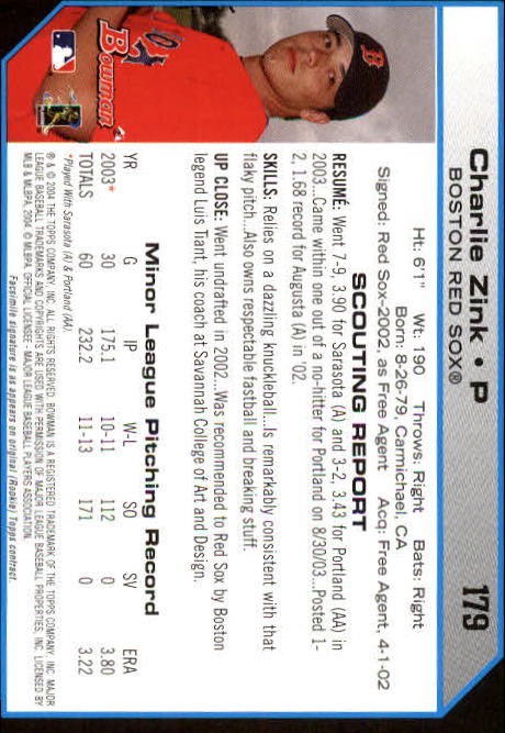 2004 Bowman Baseball "Main Set" Base Cards #166 to #330 - Picture 29 of 327