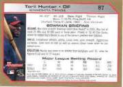 2004 Bowman Gold #87 Torii Hunter back image