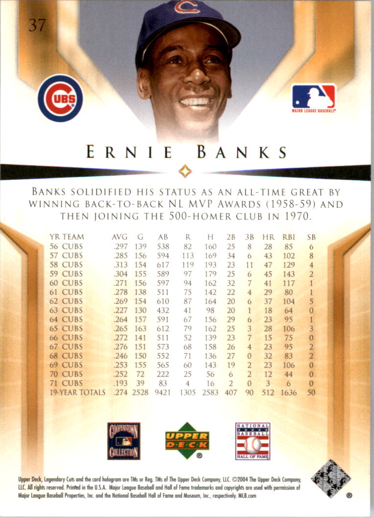 2004 SP Legendary Cuts #37 Ernie Banks back image
