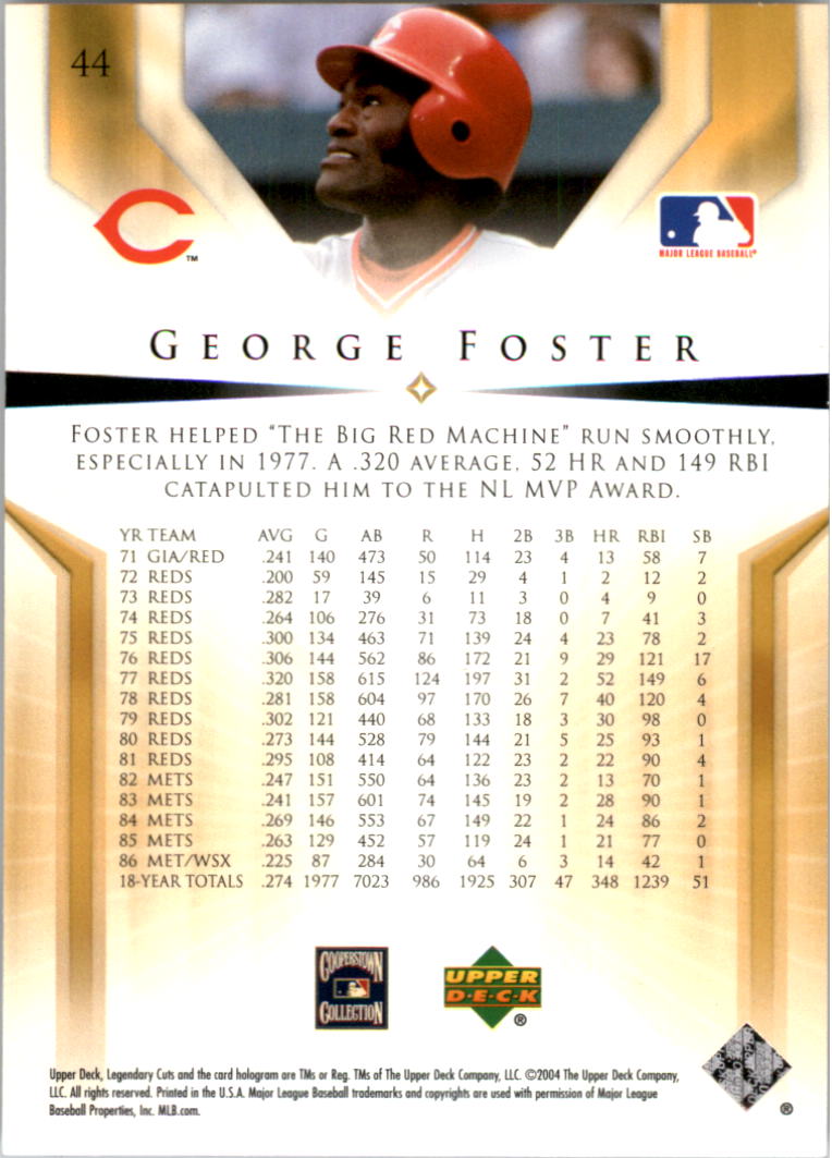 2004 SP Legendary Cuts #44 George Foster back image