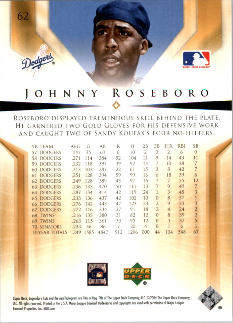 2004 SP Legendary Cuts Baseball (Pick Card From List) C127 04-24 - Picture 69 of 157