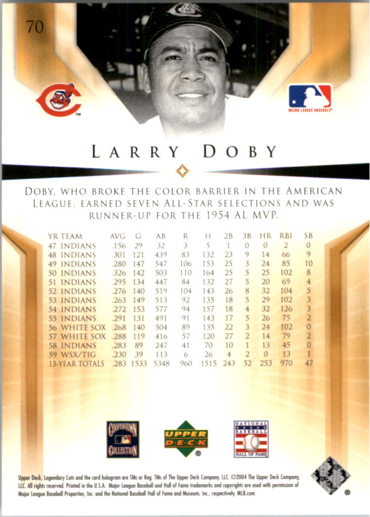2004 SP Legendary Cuts #70 Larry Doby back image