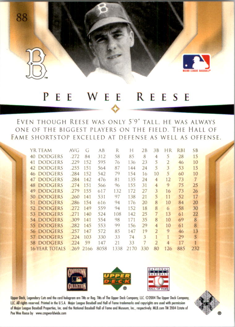 2004 SP Legendary Cuts Baseball (Pick Card From List) C127 04-24 - Picture 103 of 157