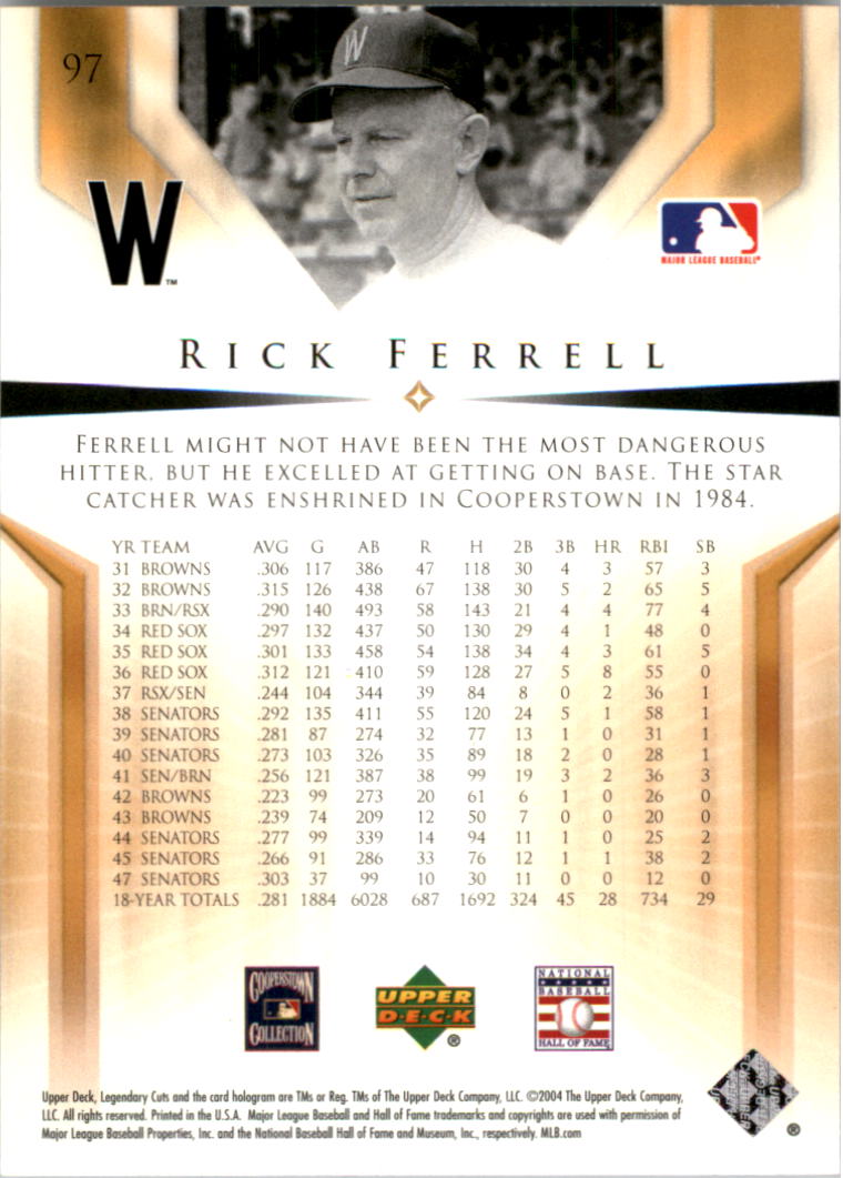 2004 SP Legendary Cuts Baseball (Pick Card From List) C127 04-24 - Picture 121 of 157