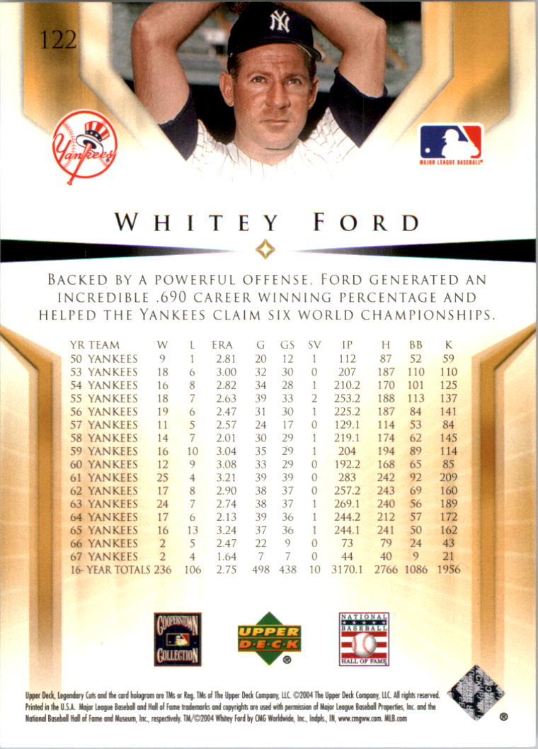 2004 SP Legendary Cuts #122 Whitey Ford back image