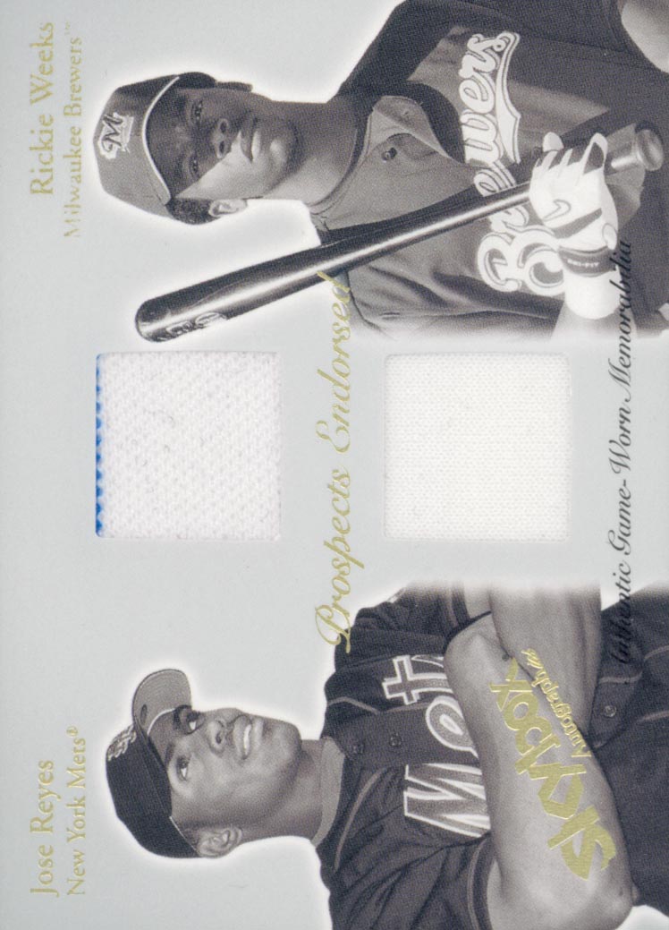 2004 SkyBox Autographics Prospects Endorsed Dual Jersey #JRRW Jose Reyes/Rickie Weeks