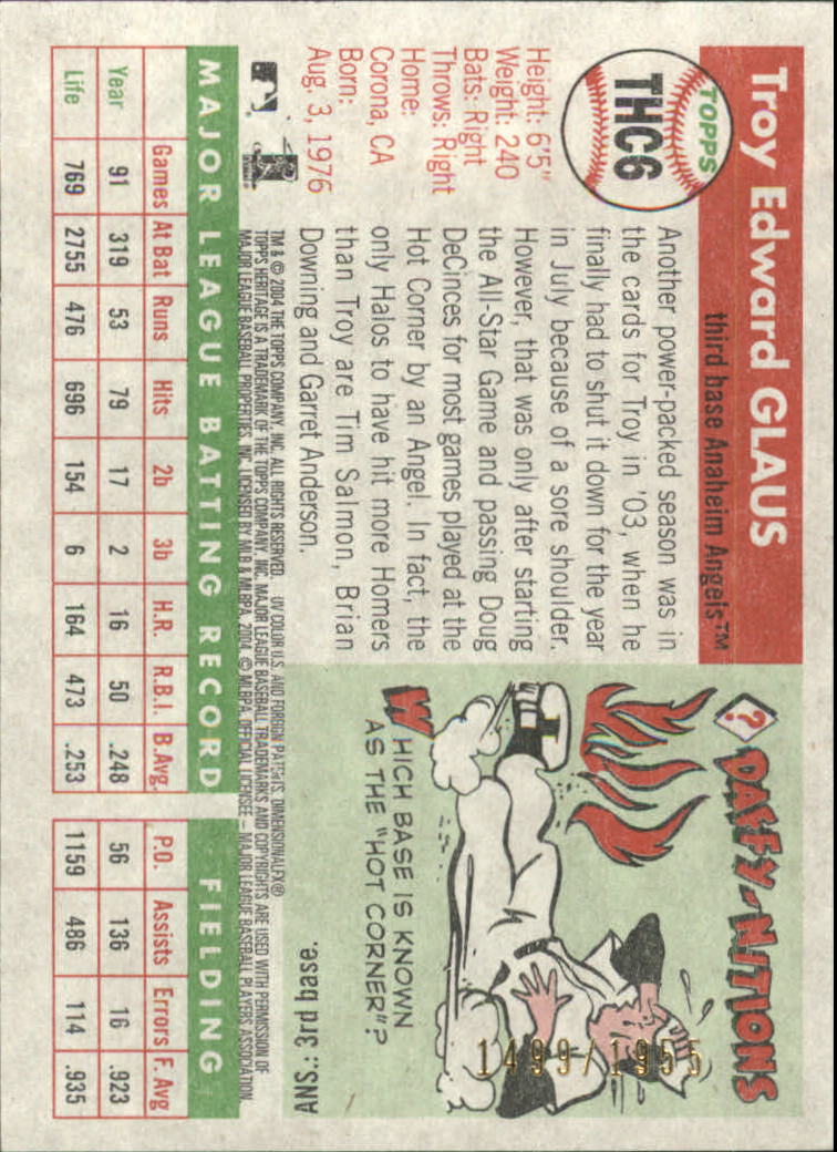 2004 Topps Heritage Baseball "Insert and Insert Parallel" Cards - Picture 29 of 39