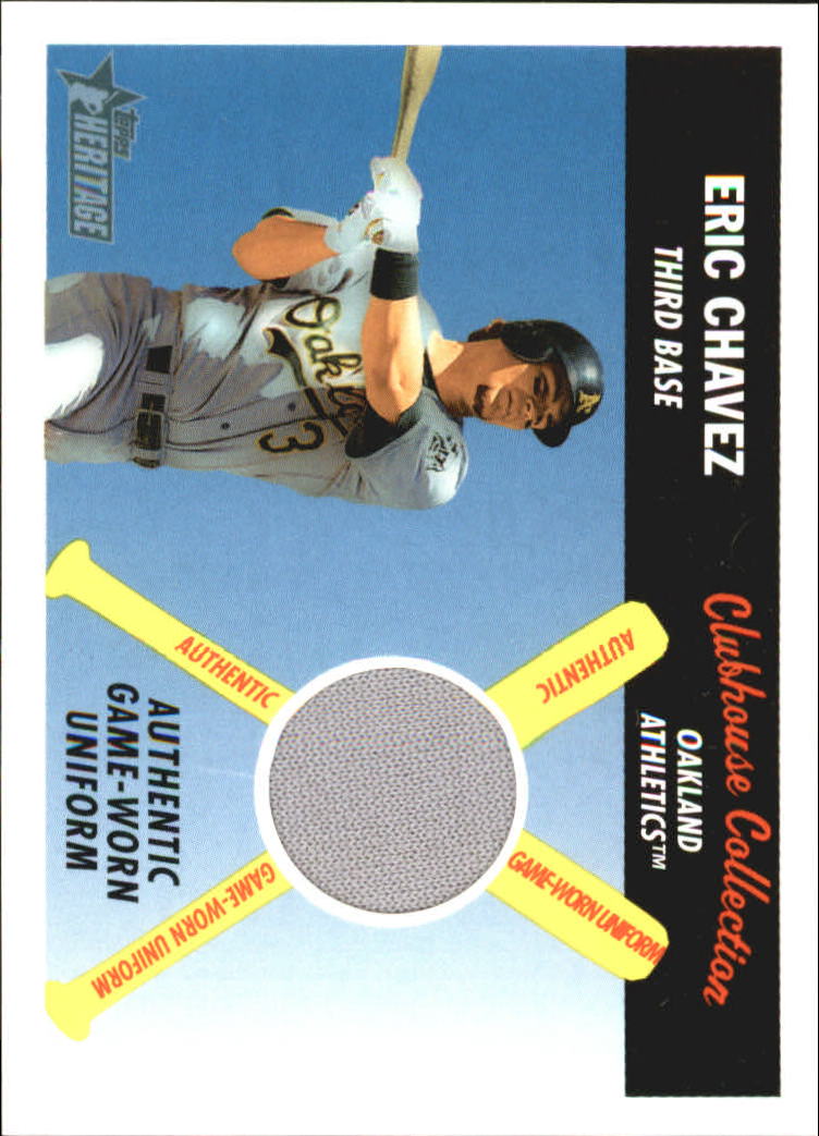 2004 Topps Heritage Clubhouse Collection Relics #EC Eric Chavez Uni D