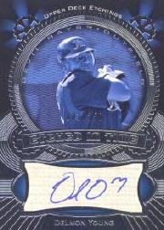 2004 Upper Deck Etchings Etched in Time Autograph Blue #DY Delmon Young/250