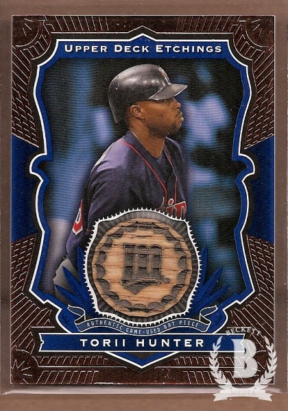 2004 Upper Deck Etchings Game Bat Blue #HU Torii Hunter SP