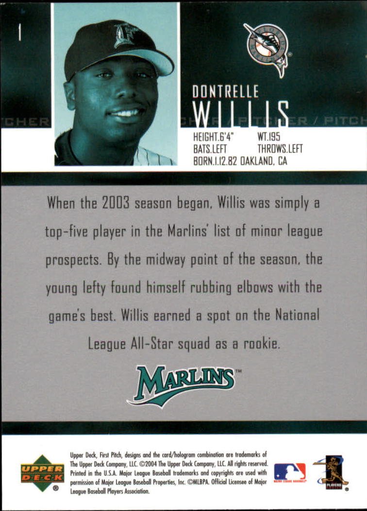 2004 Upper Deck First Pitch #1 Dontrelle Willis SR back image