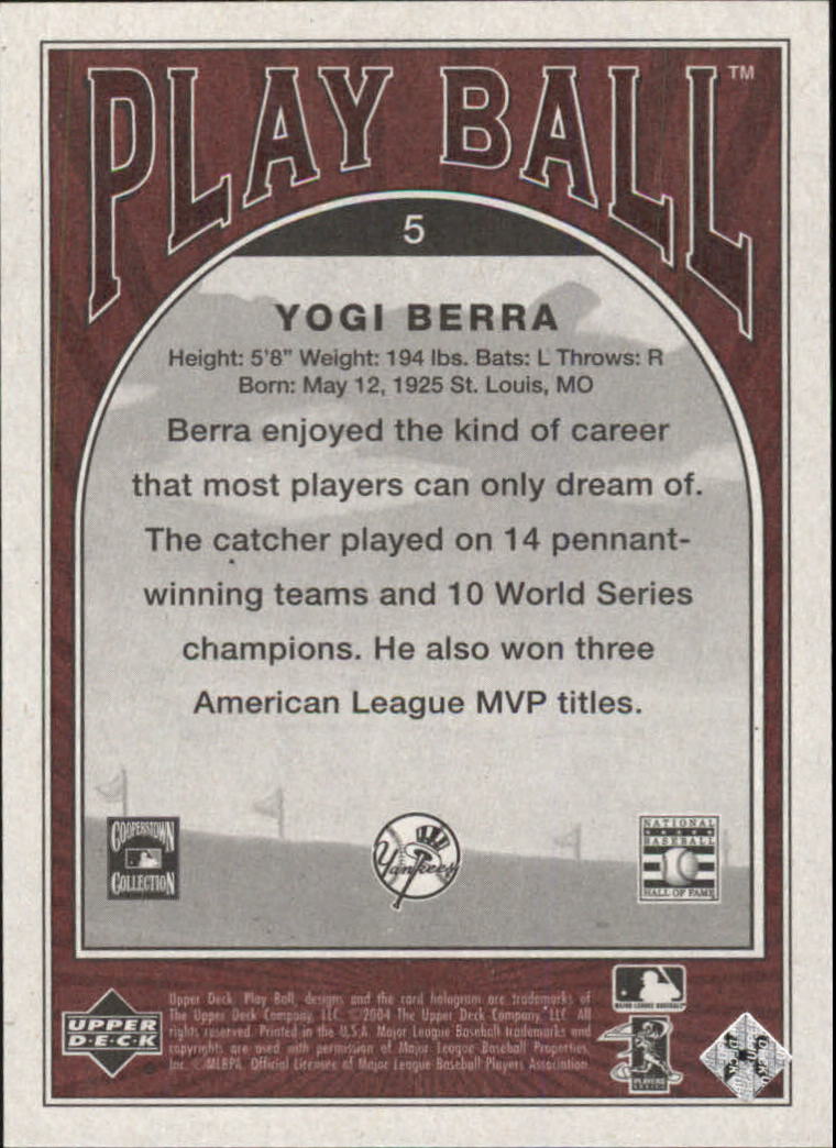 2004 Upper Deck Play Ball #5 Yogi Berra back image